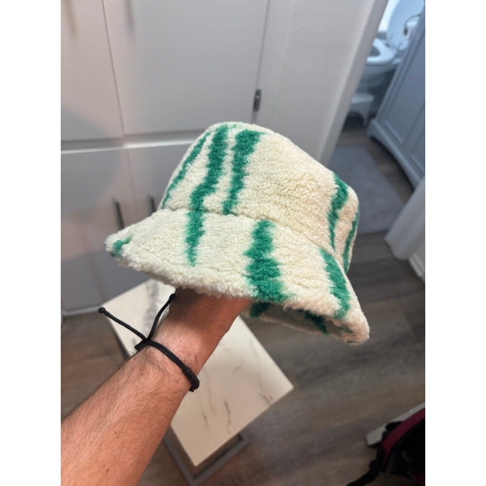 Free people shaggy Sherpa strip bucket hat